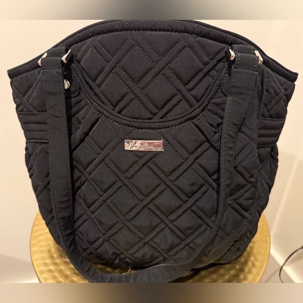 Vera Bradley Black Quilted Tote Like New!!! Excellent condition